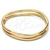 Oro Laminado Individual Bangle, Gold Filled Style with White Crystal, Polished, Golden Finish, 07.307.0011.05 (12 MM Thickness, Size 5 - 2.50 Diameter)