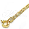 Oro Laminado Fancy Bracelet, Gold Filled Style Greek Key Design, Polished, Golden Finish, 03.179.0024.08