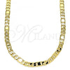 Oro Laminado Basic Necklace, Gold Filled Style Figaro Design, Polished, Golden Finish, 04.319.0004.24