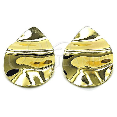 Oro Laminado Stud Earring, Gold Filled Style Teardrop Design, Polished, Golden Finish, 02.385.0037