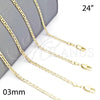 Oro Laminado Basic Necklace, Gold Filled Style Mariner Design, Polished, Golden Finish, 5.222.027.24