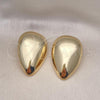 Oro Laminado Stud Earring, Gold Filled Style Teardrop Design, Polished, Golden Finish, 02.385.0031