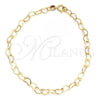 Oro Laminado Basic Bracelet, Gold Filled Style Heart Design, Polished, Golden Finish, 03.02.0075.07