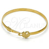 Oro Laminado Individual Bangle, Gold Filled Style Flower Design, Polished, Golden Finish, 07.192.0014.06 (12 MM Thickness, Size 6 - 2.75 Diameter)