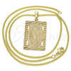 Oro Laminado Pendant Necklace, Gold Filled Style Divino Niño Design, Polished, Golden Finish, 04.106.0056.1.20