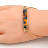 Gold Tone Individual Bangle, with Coffee Opal, Polished, Golden Finish, 07.263.0001.1.04.GT (01 MM Thickness, Size 4 - 2.25 Diameter)