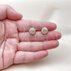 Oro Laminado Stud Earring, Gold Filled Style Cluster Design, with White Cubic Zirconia, Polished, Golden Finish, 02.283.0282