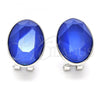 Rhodium Plated Stud Earring, with Bermuda Blue Swarovski Crystals, Polished, Rhodium Finish, 02.239.0015.4