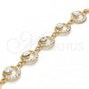 Oro Laminado Fancy Bracelet, Gold Filled Style with White Crystal, Polished, Golden Finish, 03.171.0036.07