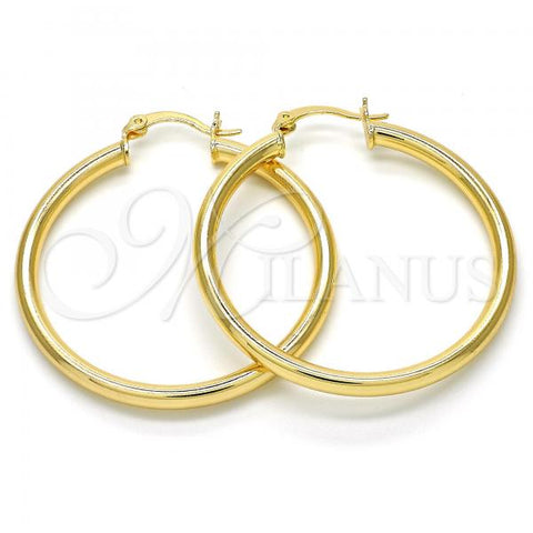 Oro Laminado Medium Hoop, Gold Filled Style Hollow Design, Polished, Golden Finish, 5.134.023.35