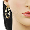 Oro Laminado Medium Hoop, Gold Filled Style Puff Mariner Design, Polished, Golden Finish, 02.170.0515.40