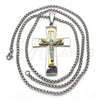 Stainless Steel Pendant Necklace, Crucifix Design, Polished, Two Tone, 04.116.0032.30