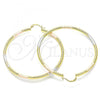 Oro Laminado Large Hoop, Gold Filled Style Diamond Cutting Finish, Tricolor, 02.170.0059.1.60