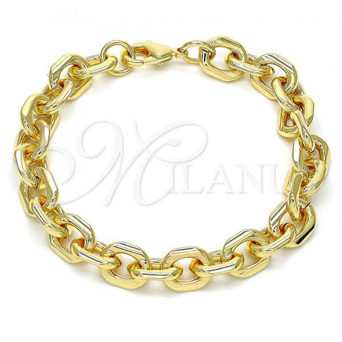 Oro Laminado Basic Bracelet, Gold Filled Style Rolo Design, Polished, Golden Finish, 04.63.1415.08