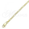 Oro Laminado Basic Anklet, Gold Filled Style Figaro Design, Polished, Golden Finish, 04.213.0240.10