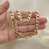 Oro Laminado Basic Necklace, Gold Filled Style Curb Design, Polished, Golden Finish, 5.222.001.16