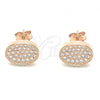 Sterling Silver Stud Earring, with White Cubic Zirconia, Polished, Rose Gold Finish, 02.369.0018.1
