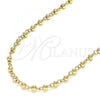 Oro Laminado Basic Necklace, Gold Filled Style Ball Design, Polished, Golden Finish, 04.213.0219.18