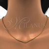 Oro Laminado Basic Necklace, Gold Filled Style Box Design, Polished, Golden Finish, 04.317.0003.18