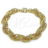 Oro Laminado Fancy Bracelet, Gold Filled Style Diamond Cutting Finish, Golden Finish, 03.93.0021.08