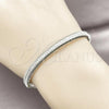 Rhodium Plated Individual Bangle, with White Cubic Zirconia, Polished, Rhodium Finish, 07.60.0012.1