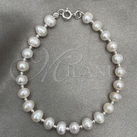 Sterling Silver Fancy Bracelet, Ball Design, Polished, Silver Finish, 03.392.0026.07