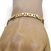 Gold Tone Basic Bracelet, Mariner Design, Polished, Golden Finish, 04.242.0034.09GT