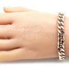Oro Laminado Basic Bracelet, Gold Filled Style Miami Cuban Design, Polished, Golden Finish, 04.63.0130.08