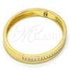 Gold Tone Individual Bangle, with White Crystal, Polished, Golden Finish, 07.252.0019.05.GT (08 MM Thickness, Size 5 - 2.50 Diameter)
