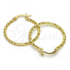 Oro Laminado Medium Hoop, Gold Filled Style Diamond Cutting Finish, Golden Finish, 02.168.0037.30