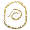 Oro Laminado Necklace and Bracelet, Gold Filled Style with Aurore Boreale Crystal, Polished, Golden Finish, 06.185.0018