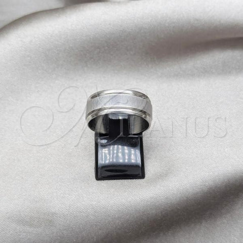 Stainless Steel Mens Ring, Brushed Finish, Rhodium Finish, 01.63.0713.07