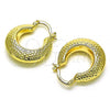 Oro Laminado Small Hoop, Gold Filled Style Hollow Design, Diamond Cutting Finish, Golden Finish, 02.163.0167.20