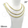Oro Laminado Basic Necklace, Gold Filled Style Herringbone Design, Polished, Golden Finish, 5.220.006.20