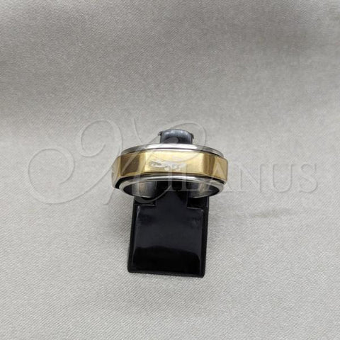 Stainless Steel Mens Ring, Dolphin and Heart Design, Polished, Golden Finish, 01.63.0621.07
