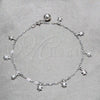 Sterling Silver Fancy Anklet, Turtle Design, Polished, Silver Finish, 03.409.0152.10