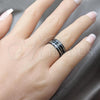 Stainless Steel Mens Ring, Elephant and Star Design, Polished, Black Rhodium Finish, 01.63.0709.07