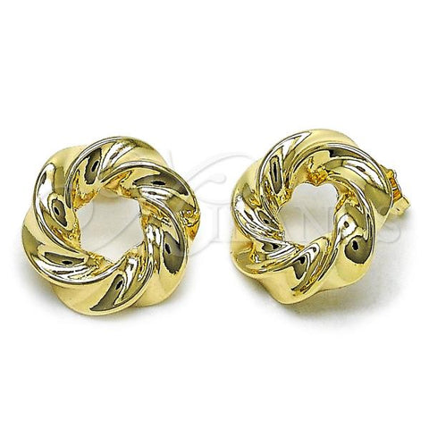 Oro Laminado Stud Earring, Gold Filled Style Polished, Golden Finish, 02.163.0368