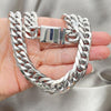 Stainless Steel Basic Necklace, Curb Design, Polished, Steel Finish, 04.257.0004.28