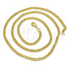 Oro Laminado Basic Necklace, Gold Filled Style Miami Cuban Design, Polished, Golden Finish, 04.213.0095.20