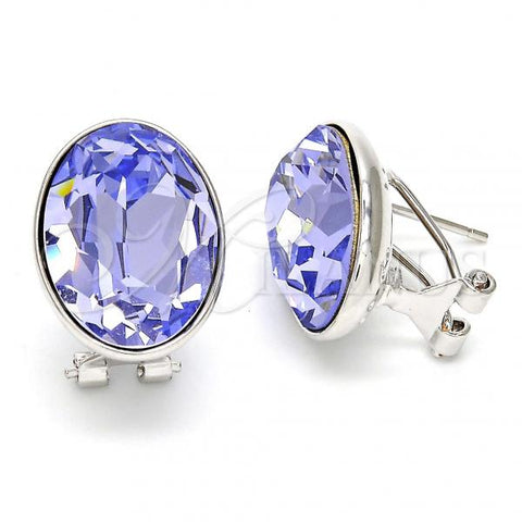 Rhodium Plated Stud Earring, with Provence Lavander Swarovski Crystals, Polished, Rhodium Finish, 02.239.0015.5