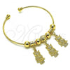 Oro Laminado Individual Bangle, Gold Filled Style Owl Design, Polished, Golden Finish, 07.93.0010
