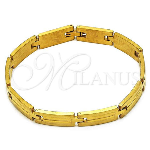 Stainless Steel Solid Bracelet, Polished, Golden Finish, 03.114.0390.08