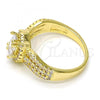 Oro Laminado Multi Stone Ring, Gold Filled Style with White Cubic Zirconia and White Crystal, Polished, Golden Finish, 01.99.0065.09 (Size 9)