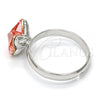 Rhodium Plated Multi Stone Ring, Butterfly Design, with Rose Peach Swarovski Crystals, Polished, Rhodium Finish, 01.239.0007.4 (One size fits all)