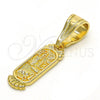 Oro Laminado Fancy Pendant, Gold Filled Style Elephant and Owl Design, Polished, Golden Finish, 05.120.0081