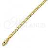 Oro Laminado Basic Bracelet, Gold Filled Style Curb Design, Polished, Golden Finish, 5.222.006.07