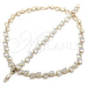 Oro Laminado Necklace and Bracelet, Gold Filled Style Heart Design, with White Cubic Zirconia, Polished, Golden Finish, 06.284.0010