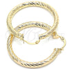 Oro Laminado Medium Hoop, Gold Filled Style Hollow Design, Diamond Cutting Finish, Golden Finish, 5.139.009.40