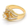 Gold Tone Multi Stone Ring, with White Cubic Zirconia, Polished, Golden Finish, 01.199.0008.09.GT (Size 9)